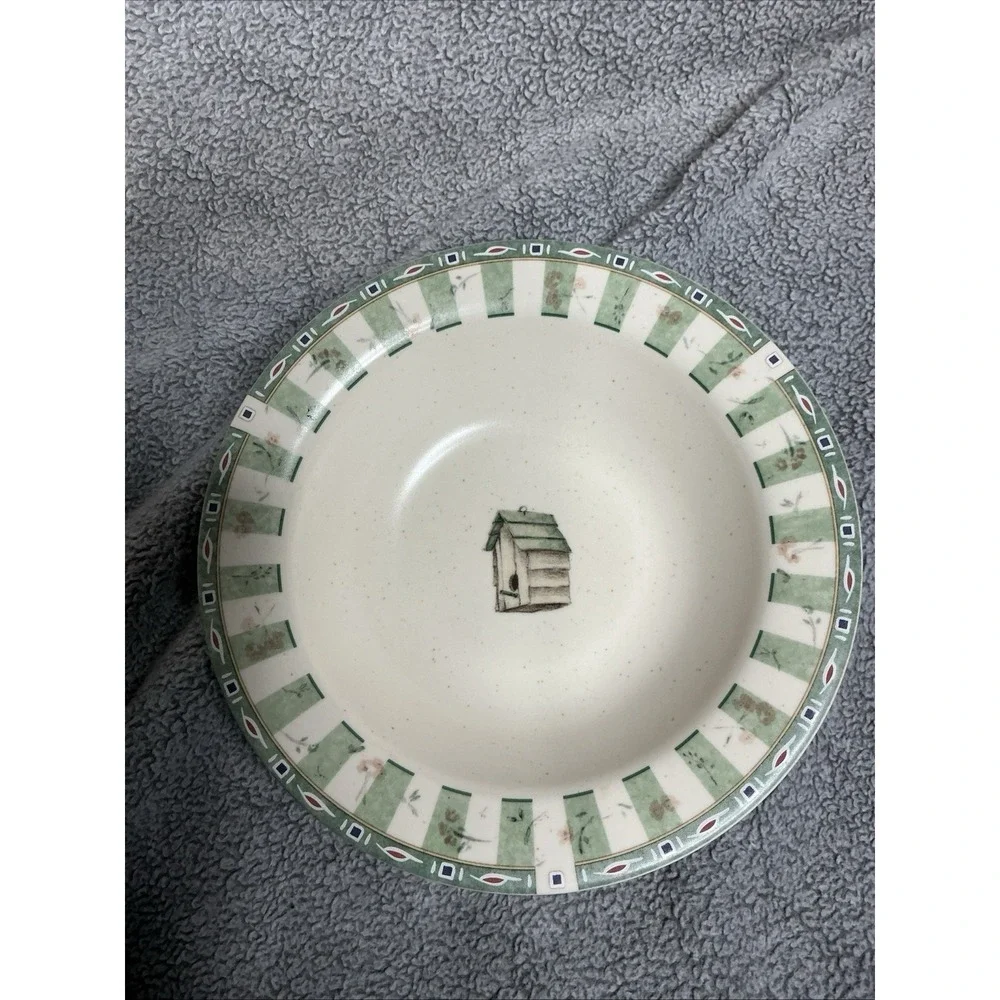 Pfaltzgraff Naturewood Set of 7 Stoneware Soup/Cereal Bowls Birdhouse‎